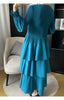 Spring Ruffled Lantern Sleeve Pleated Dress Atmospheric Design Sense Pleated Long Dresses Women's Clothing