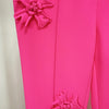 High Street Designer Trousers Women Flowers Appliques Pants