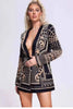 Beaded V-neck Blazers for Women Streetwear Suit Jacket Coat Outerwear Female Clothing