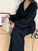 Women's Knit 2 Piece Set Lace-up Gathered Wast Cardigan Coats High Waist Wide Leg Pants Winter 26C1023