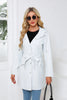 Spring Autumn Hooded Water-repellent Jacket with Belt Thin Casual Loose Trench Coat Women Windbreaker
