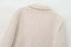 Winter Women's White faux fur Effect straight cut loose Edition casual suit jacket