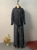 Autumn European American Women's Clothing Casual Denim Loose Shirt Long Pant Sets