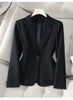 Women Blazer Fuchsia Apricot Black Long Sleeve Single Button Suit Ladies Work Wear Jacket Coat Female Outerwear 4XL