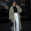 Urban Solid Double Breasted Long Women Coat Loose Full Sleeve Belt Double Breasted Female Jacket Autumn Winter Lady Top
