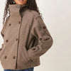 Elegant Women's Short Woolen Coats Stand Collar Double Breasted Long Sleeve Female Jacket Autumn Winter Lady Warm Outwear