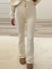 Solid Color Jacket Flared Trousers Woman Set Round Neck Zipper Jackets High Waist Long Pants Casual Versatile Women's Sets