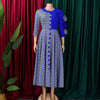 Elegant Dresses for Women Fall African 3/4 Sleeve Party Birthday Robe Chic 3D Flower Plaid Evening A-Line Dress