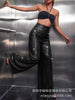 Women's Solid Color Wide-leg Pants Casual Elegant Black Sequins Holiday For Women Long Pant Womens Clothing