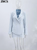 Elegant Double-breasted Blazers Coat Shorts Suit Autumn Solid Lapel Waist-cinching Jackets Slim Short Pants Women's Outfits