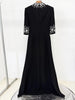 High Street Designer Party Vestido Women's Pearl Studded Diamond Long Dress