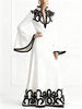 Women's Spring Artistic Vintage Maxi Dress Hollow V-Neck Flared Sleeves Lady Elegant Gown for Formal Evening Party