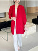 Spring Pleated Single Breasted Cardigan Coat For Women Casual Elastic Loose Mid-Length Coat 2DB5482