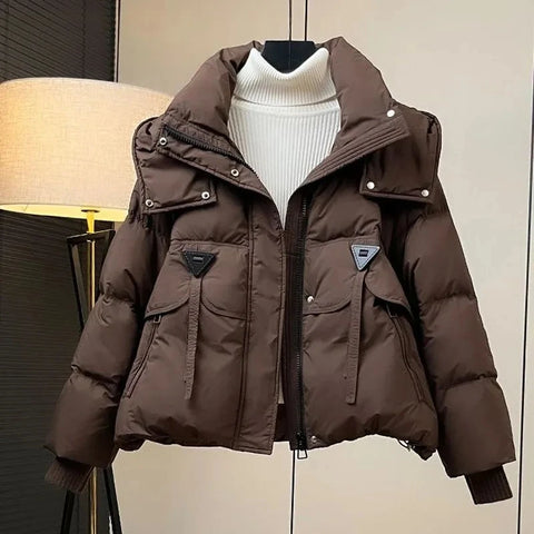 Loose Comfortable Be All-match Ladies Cotton Padded Outerwear Elegant Hooded Thicken Women's Down Cotton Jacket
