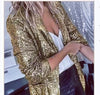 Sequins Blazers Women's Suit Jacket Casual Long Sleeve Glitter Suits Party Wear Shiny Lapel Coat Rave Outerwear