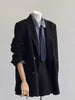 Women's Double-faced Woolen Coat Spring Autumn Suit Collar Double Breasted Long Sleeve Temperament Commuting Purple Jacket