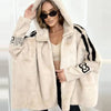Casual Warm Plush Women's Coat Zipper Cardigan With Baton Sleeves Loose Hooded Coat Autumn Winter Commuting Wear