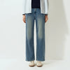 Women Jeans Wide Leg Slight Flare HighWaist Fit Elastic Back Waist Soft Touch Winter Denim Fabric Everyday Style
