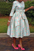 African Dresses for Women Autumn Elegant African 3/4 Sleeve Polyester Party Wedding O-neck Midi Dress African Clothing