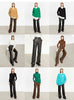 Minimalist PU Leather Casual Pants for Women Autumn Loose Floor Length Straight Slit Female Trousers 12343250