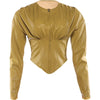 PU Crop Jacket Women Irregular Waist-Cinch Spring Wild Zip Full Sleeve Streetwear Office Lady Classic Coat