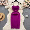 Chic Pearl Design Knitted Women Dress Sexy Wrap Hips Bodycon Party Dress Basic Fall Streetwear Outfits Vestido