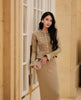 Spring Women's RoundNeck Diamond-Embellished Long-Sleeved Knitted DressY2K High-Quality Commuter Maxi Dress