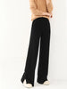 Women Wool Wide Leg Trousers Elastic Waist Side Slit Woman Wool Pants Autumn Winter 100% Merino Wool Knitted Soft Warm Trousers