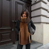 Women's Warm Faux Fur Spliced Cotton Coats Loose Lapel Long Sleeve Pockets Thicken Jacket Winter Lady Chic Outwear