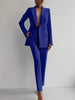 Elegant Blazer Suit and Wide Leg Pants Two 2 Piece Sets Outfits Women Classic OL Work Street Outfit Tracksuit