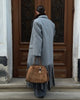 Grey Tassel Woolen Overcoat Women Casual Lapel Long Sleeves Double-breasted Pocket Loose Long Coat Lady Commute Outwear