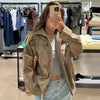 Leather Jacket Women Autumn Oversized Bomber Jacket Coats & Jackets Stand Collar Long Sleeve Tops Outerwears