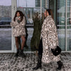 Maxi Long Leopard Belted Faux Fur Coat Women Winter Brand Mob Wife Vibe Fox Fur Jacket Overcoat