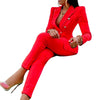 Autumn Winter Streetwear Women's Set Long Sleeve Blazer Pants Suit Office Lady Tracksuit Two Piece Set Fitness Outfits