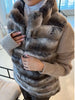 Street Faux Fur Patchwork Jacket Women Design Sense Long Sleeves Casual Female Coat Autumn Winter Lady Streetwear