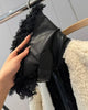 Original high-quality women's jacket top patchwork faux fur effect coat