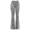 Knit Irregular Ripped Pants Women Autumn Sexy Hottie Wild Solid Hip-Hop Street Clubwear Skinny Bottom