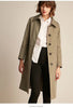 Spring Autumn Korean Women's Windbreaker Lapel Single-breasted Mid-length Ladies Overcoat British Casual Trench Coat