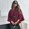 Mujer Belt Poncho Capes Women Black Cloaks Winter Coats Woman Bat Sleeve Cape Coats for Women Women's Cape Jacket