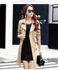 Autumn Korean Mid-Length Trench Coat Women Double-Breasted Slim Temperament Windbreaker Female Casual Outwear Overcoat