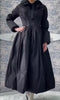 Waist-cinching Slim Puffy Long Jacket Unique S Line Big Hem Thicken Warm Robes Lady High Street Outwear
