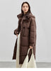 Women's Long Parkas Winter Padding Coat Oversized Stand Neck Hooded Zipper Warm Outerwear Woman Clothes W44M58169