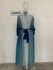 Gradient Pleated Trench Coat For Women Bat Sleeve Scarf Collar Long Windbreaker Female Clothing 2DA2148