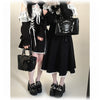 Original Japanese Lace Off-Shoulder Long Sleeve Dress Sweet Girl Kawaii Bowknot Women's Elegant Lolita Short Dresses