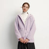Jacket Women Winter Reversible Sweatshirt Faux Lamb Wool Fleece Solid Color Top Women's Clothing