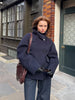 Elegant Stand Collar Woolen Jacket For Women Y2k Single Breasted Button Casual Coat Lady Autumn Winter Street Chic Outwear