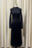 Lace Dress Women's Round Neck Hollow Out Slim Long Sleeve Retractoin Waist Big Swing Dresses 7AB8070