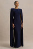 Cape Sleeve Sexy Maxi Dress Women Gown Elegant Zipper O Neck High Waist Split Club Party Long Dresses Female