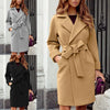 Women's Winter Coat Jaet Irt Tops Street Sle Thiened Cotton Wool Blend Knot Splicing Design Ladies Outwear