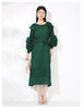 Bandage Dresses Three Dimensional Flower Splicing Design Women's Pleated Dress Chic Cloth